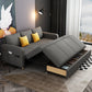 Contemporary Square Arm Cotton Blend Couch Bed with Pillows in Grey Clearhalo 'furn' 'furn_sofas' 'Furniture' 'Living Room Furniture' 'Sofa' 'sofas' 5436685