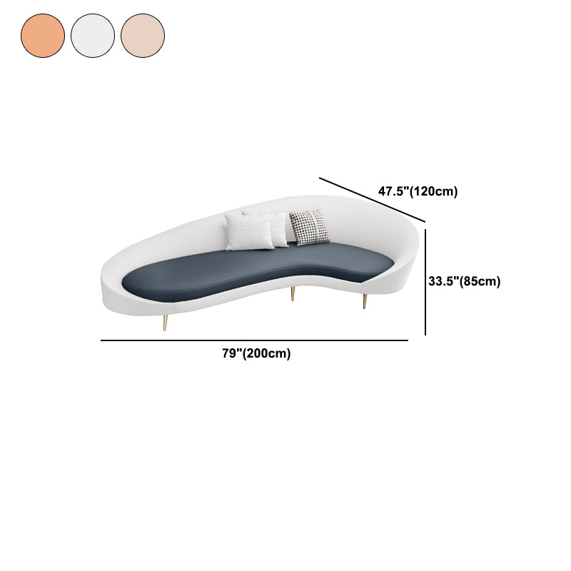Divano a forma di luna curva contemporanea in pelle finta per soggiorno per soggiorno