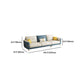 Glam Faux Leather Sofa Blue and Beige Square Arm Sofa with Pillows