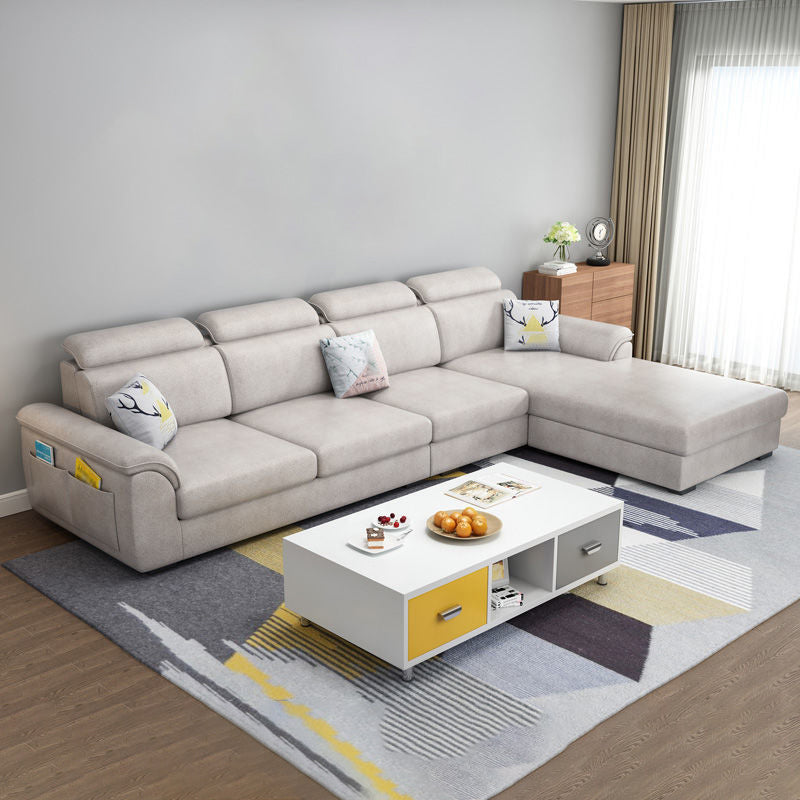 Nordic Style Sofa Bed Solid Wood Frame Multicolor Option with Pocket Storage Sofa