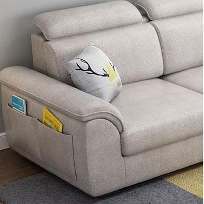 Nordic Style Sofa Bed Solid Wood Frame Multicolor Option with Pocket Storage Sofa