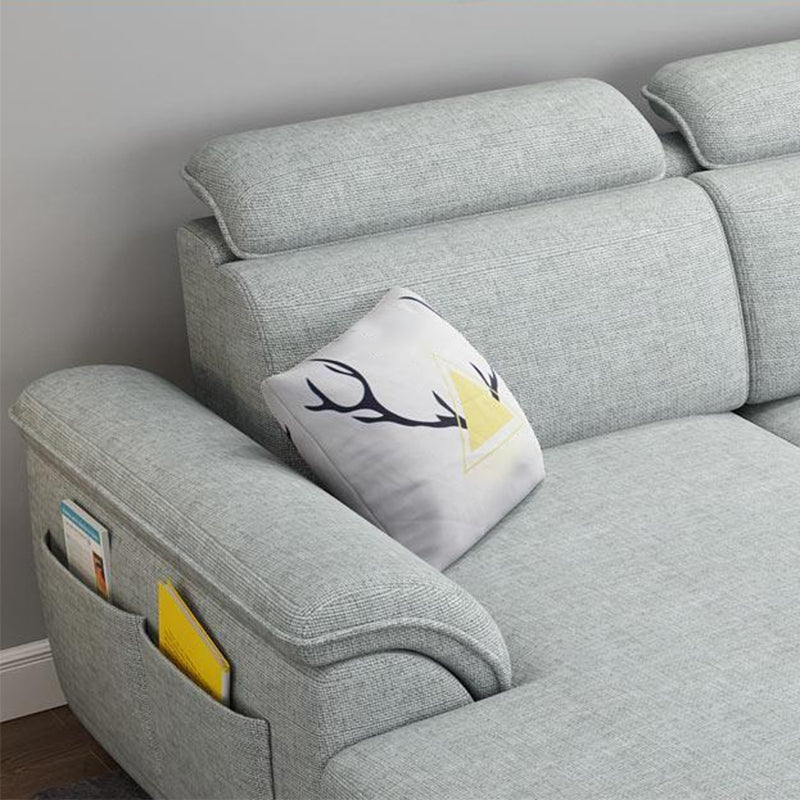 Nordic Style Sofa Bed Solid Wood Frame Multicolor Option with Pocket Storage Sofa