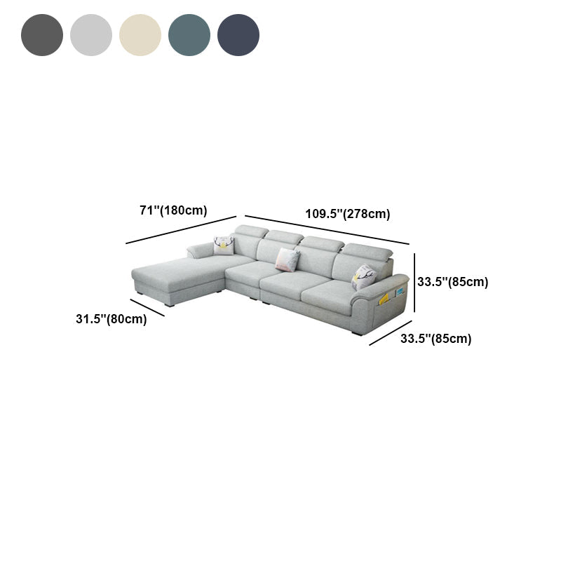 Nordic Style Sofa Bed Solid Wood Frame Multicolor Option with Pocket Storage Sofa