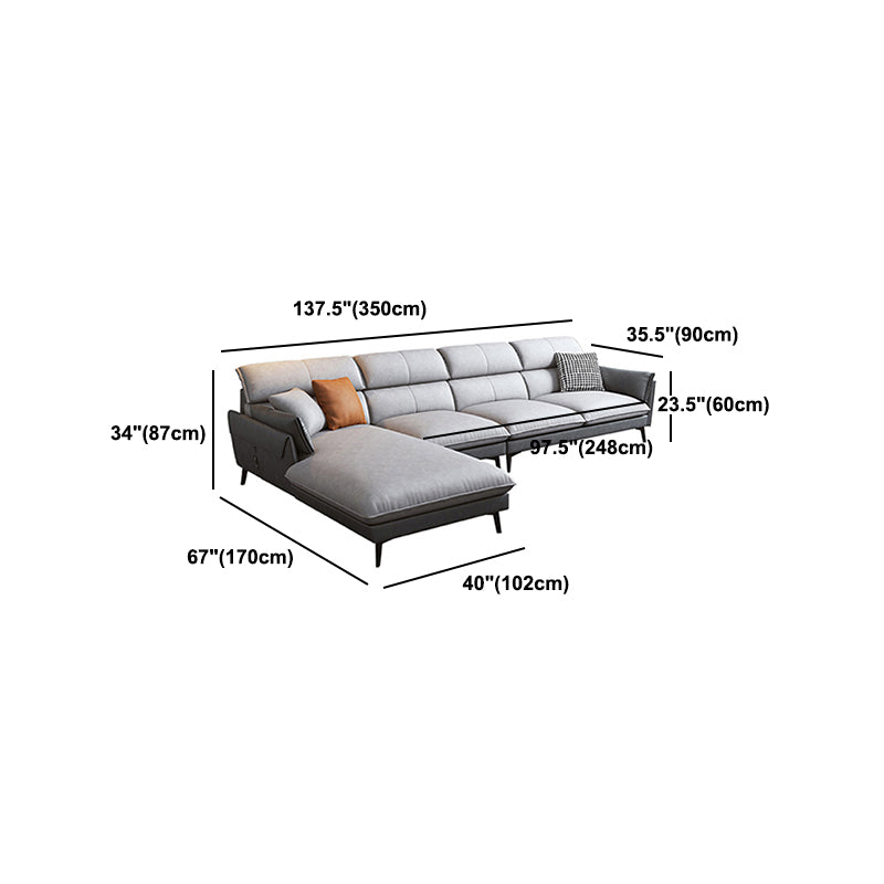 Contemporary Faux Leather Square Arm Sofa Sewn Pillow Back Sfa