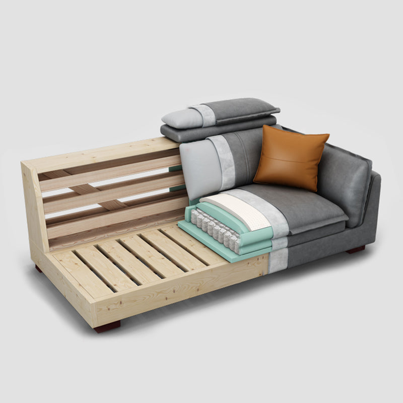 Divano in legno contemporaneo e in legno in finto e divano a braccio quadrato