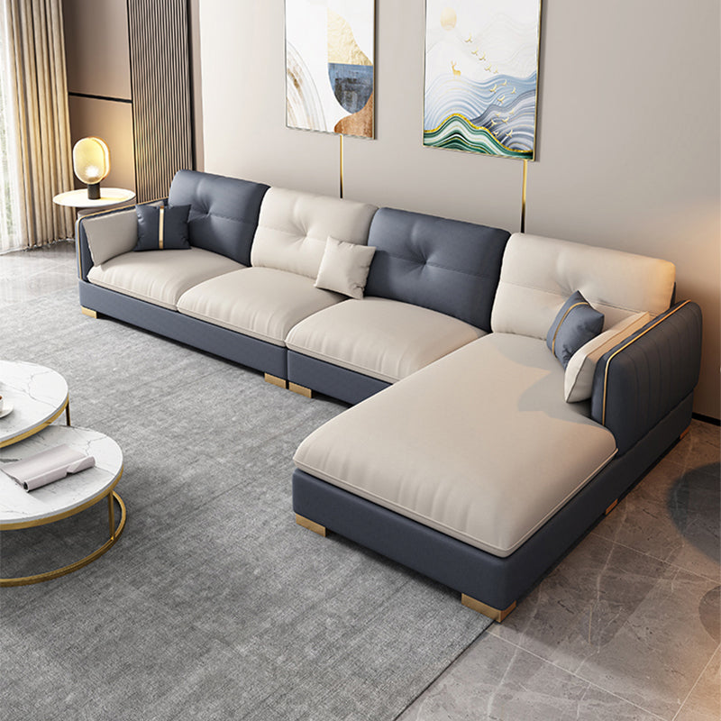 30,7 "H divano e chaise di braccio quadrato in fico scandinavo per soggiorno