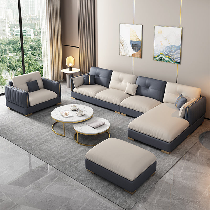 30,7 "H divano e chaise di braccio quadrato in fico scandinavo per soggiorno