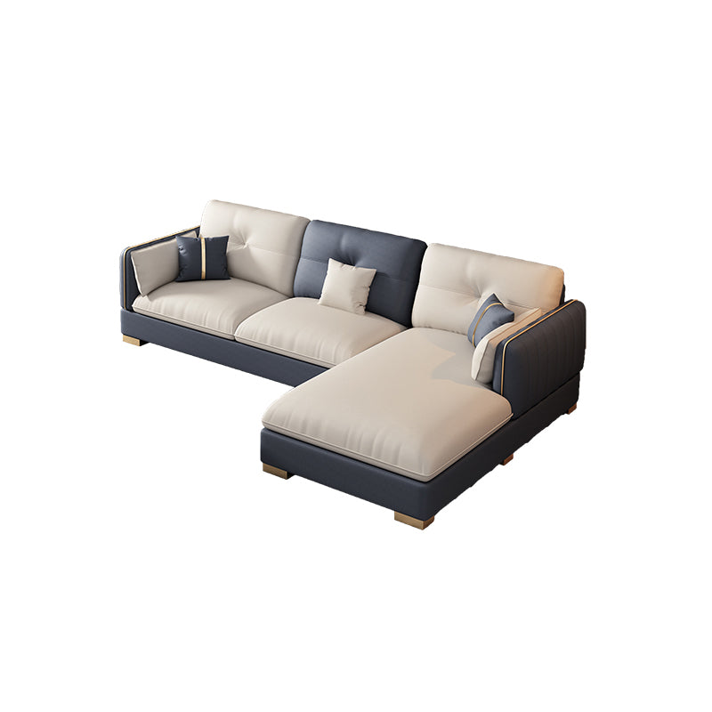 30,7 "H divano e chaise di braccio quadrato in fico scandinavo per soggiorno