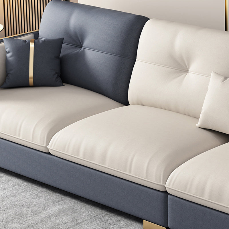 30,7 "H divano e chaise di braccio quadrato in fico scandinavo per soggiorno