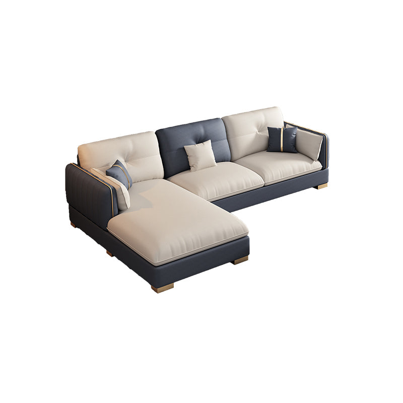 30,7 "H divano e chaise di braccio quadrato in fico scandinavo per soggiorno