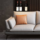 Faux Leather Sofa & Chaise Modern Flared Arm Sofa in Light Grey