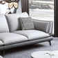 Faux Leather Sofa & Chaise Modern Flared Arm Sofa in Light Grey