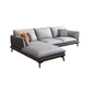 Faux Leather Sofa & Chaise Modern Flared Arm Sofa in Light Grey