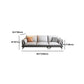 Faux Leather Sofa & Chaise Modern Flared Arm Sofa in Light Grey
