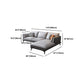 Faux Leather Sofa & Chaise Modern Flared Arm Sofa in Light Grey