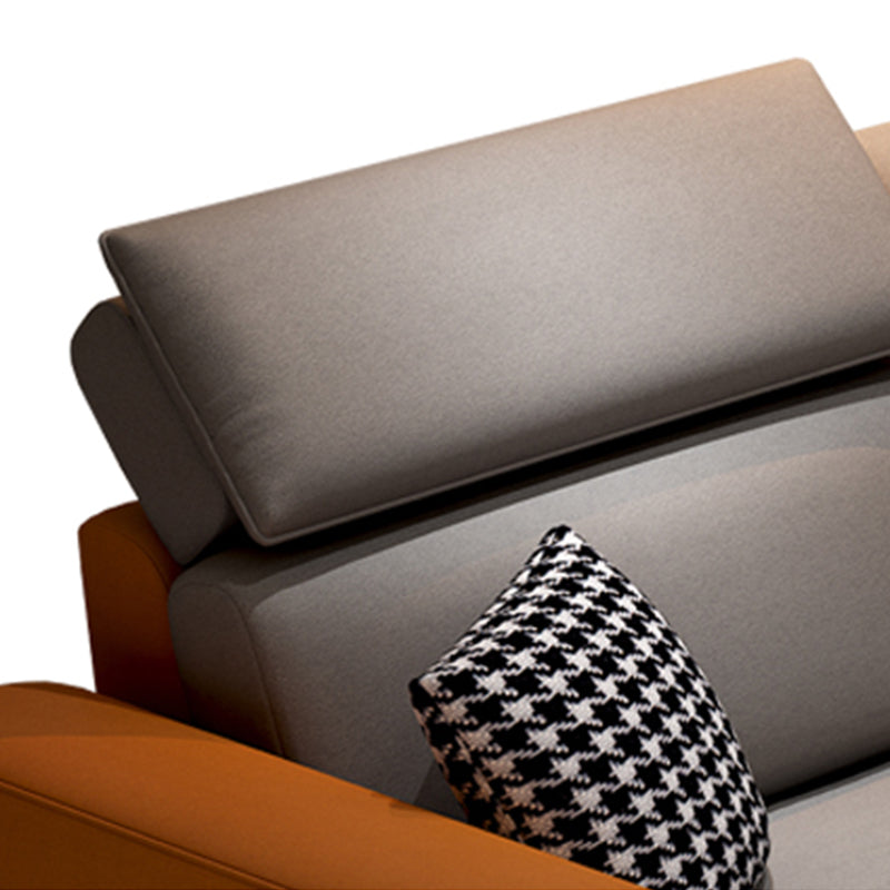 35.4 "H Modern Faux Leather Sofá de brazo acampanado y chaise para sala de estar