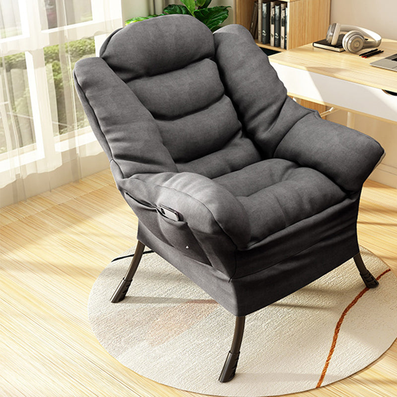 Solid Color Leather and Cotton Blend Accent Chair Set with Storage Dark Gray Clearhalo 'Accent Chairs' 'accent_chairs' 'Chairs & Seating' 'furn' 'furn_accent_chairs' 'Furniture' 'Living Room Furniture' 5436954