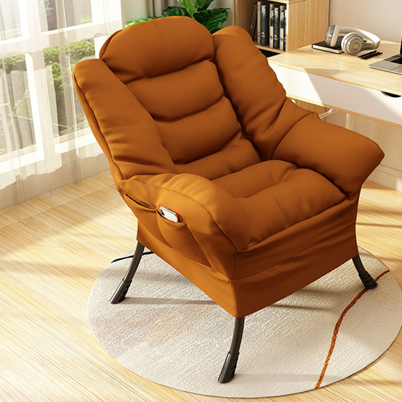 Solid Color Leather and Cotton Blend Accent Chair Set with Storage Coffee Suede Clearhalo 'Accent Chairs' 'accent_chairs' 'Chairs & Seating' 'furn' 'furn_accent_chairs' 'Furniture' 'Living Room Furniture' 5436956