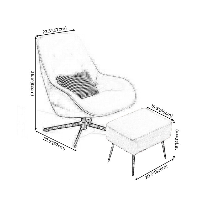 22,44 "breit x 22.44" tief gebundener Leder -Armless -Stuhl mit Spinnenbasis