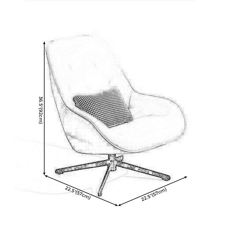22,44 "breit x 22.44" tief gebundener Leder -Armless -Stuhl mit Spinnenbasis