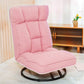 Linen Blend Sewn Pillow Back Chair for Apartment 21.65" Long Pink Swivel Clearhalo 'Accent Chairs' 'accent_chairs' 'Chairs & Seating' 'furn' 'furn_accent_chairs' 'Furniture' 'Living Room Furniture' 5437017