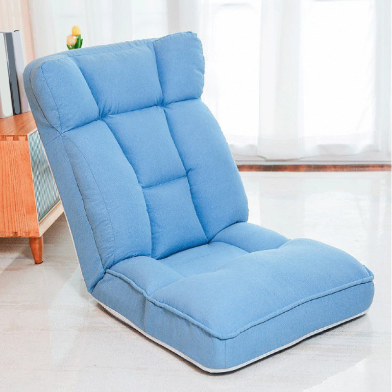 Linen Blend Sewn Pillow Back Chair for Apartment 21.65" Long Blue Non-Swivel Clearhalo 'Accent Chairs' 'accent_chairs' 'Chairs & Seating' 'furn' 'furn_accent_chairs' 'Furniture' 'Living Room Furniture' 5437025