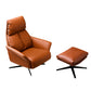 Solid Color Swivel Chair with Black Legs Arms Included Room Chair for Living Room Orange With Ottoman Clearhalo 'Accent Chairs' 'accent_chairs' 'Chairs & Seating' 'furn' 'furn_accent_chairs' 'Furniture' 'Living Room Furniture' 5437031