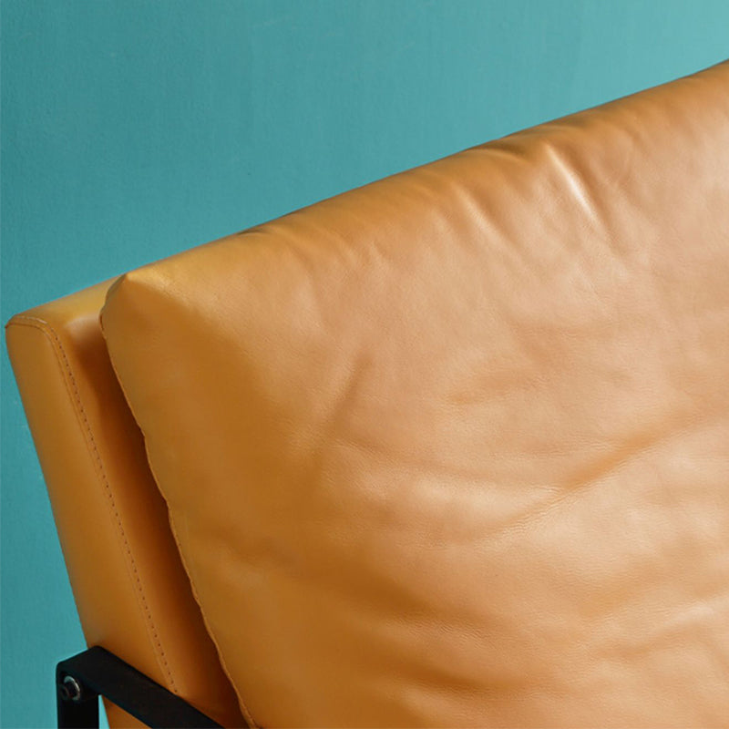Microfiber and Genuine Leather Genuine Leather Sled Accent Chairs Clearhalo 'Accent Chairs' 'accent_chairs' 'Chairs & Seating' 'furn' 'furn_accent_chairs' 'Furniture' 'Living Room Furniture' 5437079