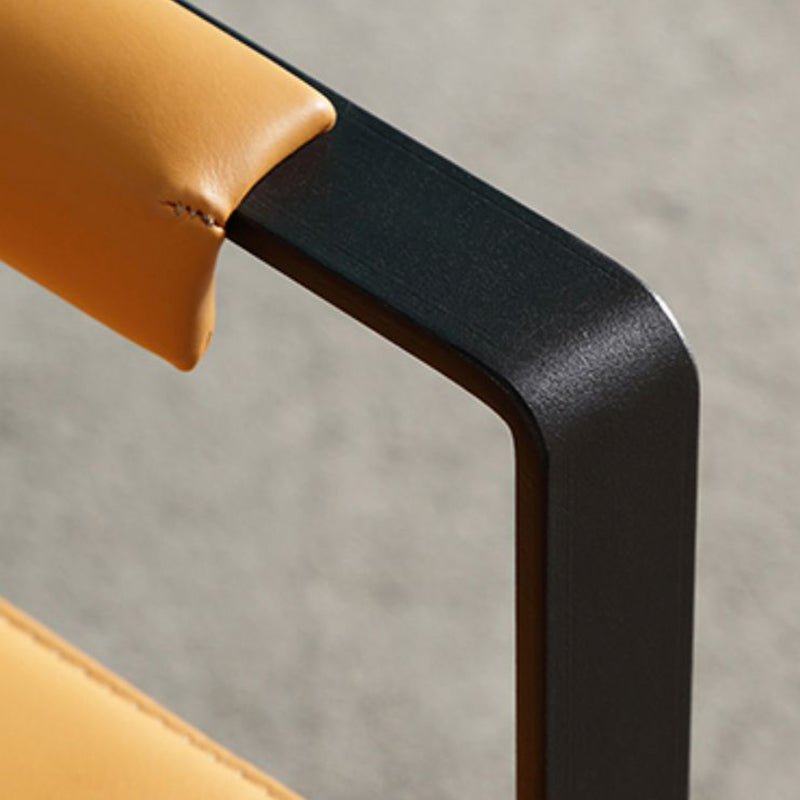 Microfiber and Genuine Leather Genuine Leather Sled Accent Chairs Clearhalo 'Accent Chairs' 'accent_chairs' 'Chairs & Seating' 'furn' 'furn_accent_chairs' 'Furniture' 'Living Room Furniture' 5437080