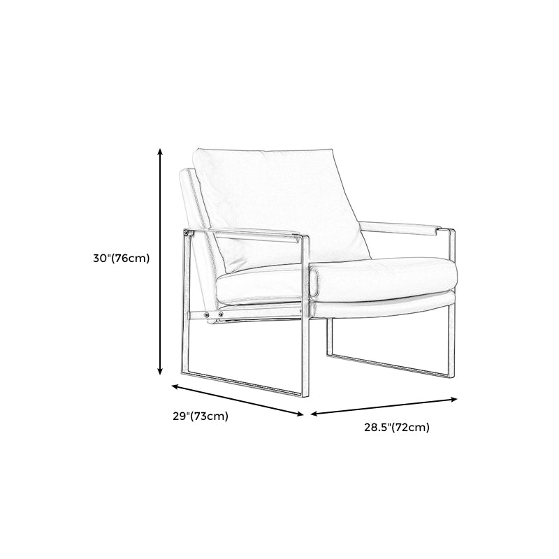 Microfiber and Genuine Leather Genuine Leather Sled Accent Chairs Clearhalo 'Accent Chairs' 'accent_chairs' 'Chairs & Seating' 'furn' 'furn_accent_chairs' 'Furniture' 'Living Room Furniture' 5437081