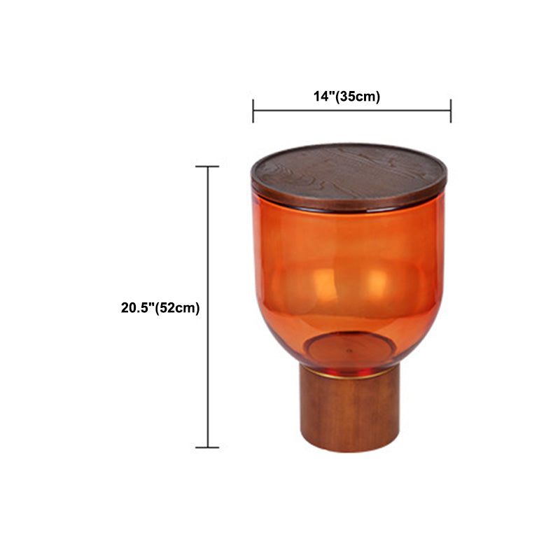 Zeitgenössischer runder Glas Couchtisch mit Sockelbasis -Cocktailtisch