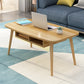 Modern Style Manufactured Wood Cocktail Table 4 Legs Coffee Table Natural Drawers Included Clearhalo 'Coffee & Accent Tables' 'Coffee Tables' 'coffee_tables' 'furn' 'furn_coffee_tables' 'Furniture' 'Living Room Furniture' 5437148