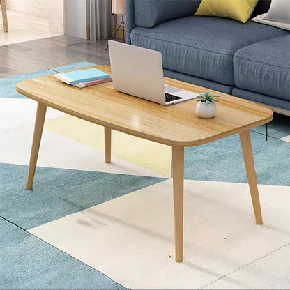 Modern Style Manufactured Wood Cocktail Table 4 Legs Coffee Table Natural Drawers Not Included Clearhalo 'Coffee & Accent Tables' 'Coffee Tables' 'coffee_tables' 'furn' 'furn_coffee_tables' 'Furniture' 'Living Room Furniture' 5437156