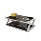 Modern Style Tempered Glass Top Cocktail Table Metal Frame Coffee Table