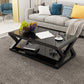 Modern Style Tempered Glass Top Cocktail Table Metal Frame Coffee Table