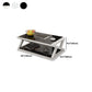 Modern Style Tempered Glass Top Cocktail Table Metal Frame Coffee Table