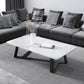 Glam Style Slate Top White Gold/black Top Black Metal Footer Coffee Table White Clearhalo 'Coffee & Accent Tables' 'Coffee Tables' 'coffee_tables' 'furn' 'furn_coffee_tables' 'Furniture' 'Living Room Furniture' 5437207