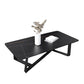 Glam Style Slate Top White Gold/black Top Black Metal Footer Coffee Table Clearhalo 'Coffee & Accent Tables' 'Coffee Tables' 'coffee_tables' 'furn' 'furn_coffee_tables' 'Furniture' 'Living Room Furniture' 5437209