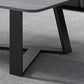Glam Style Slate Top White Gold/black Top Black Metal Footer Coffee Table Clearhalo 'Coffee & Accent Tables' 'Coffee Tables' 'coffee_tables' 'furn' 'furn_coffee_tables' 'Furniture' 'Living Room Furniture' 5437211