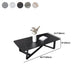 Glam Style Slate Top White Gold/black Top Black Metal Footer Coffee Table Clearhalo 'Coffee & Accent Tables' 'Coffee Tables' 'coffee_tables' 'furn' 'furn_coffee_tables' 'Furniture' 'Living Room Furniture' 5437215