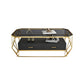 Glam Golden Frame Coffee Table with Storage Drawers Cocktail Table Clearhalo 'Coffee & Accent Tables' 'Coffee Tables' 'coffee_tables' 'furn' 'furn_coffee_tables' 'Furniture' 'Living Room Furniture' 5437275