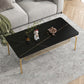 Glam Coffee Table with Slate Rectangle Top and 4 Legs Bunching Tables