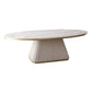 Elliptical Stone Coffee Table Pedestal 1 Single Cocktail Table - 17.72" H Clearhalo 'Coffee & Accent Tables' 'Coffee Tables' 'coffee_tables' 'furn' 'furn_coffee_tables' 'Furniture' 'Living Room Furniture' 5437351