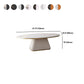 Elliptical Stone Coffee Table Pedestal 1 Single Cocktail Table - 17.72" H Clearhalo 'Coffee & Accent Tables' 'Coffee Tables' 'coffee_tables' 'furn' 'furn_coffee_tables' 'Furniture' 'Living Room Furniture' 5437363