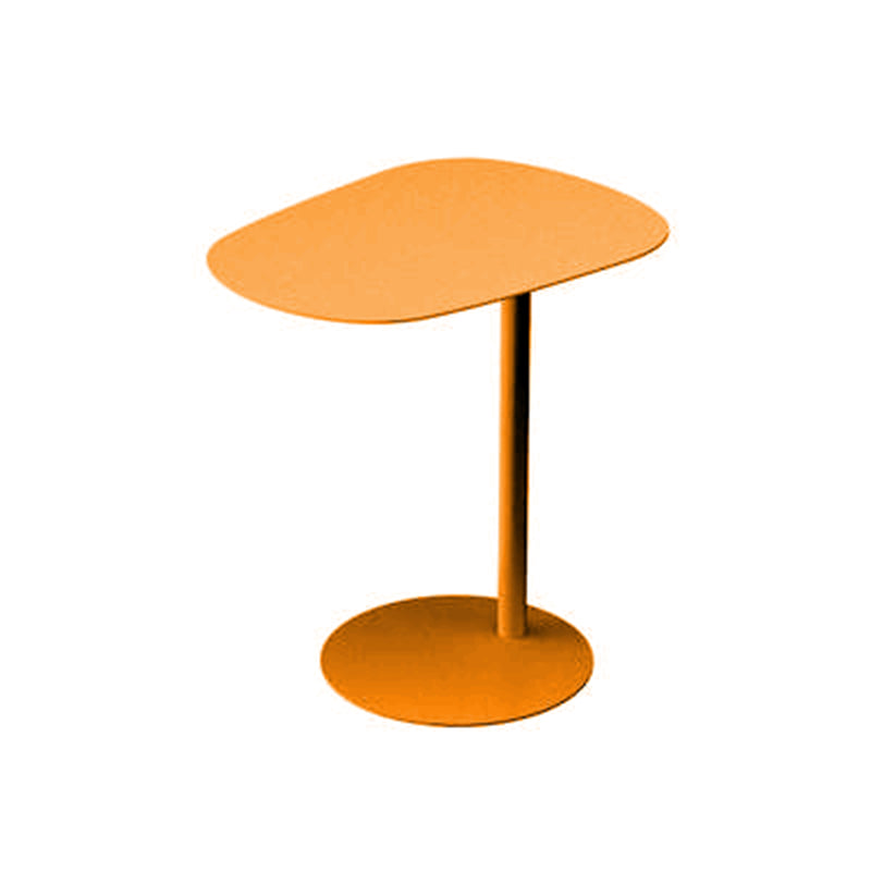 Mid-Century Metal Geometric End Table Pedestal Side Table for Living Room