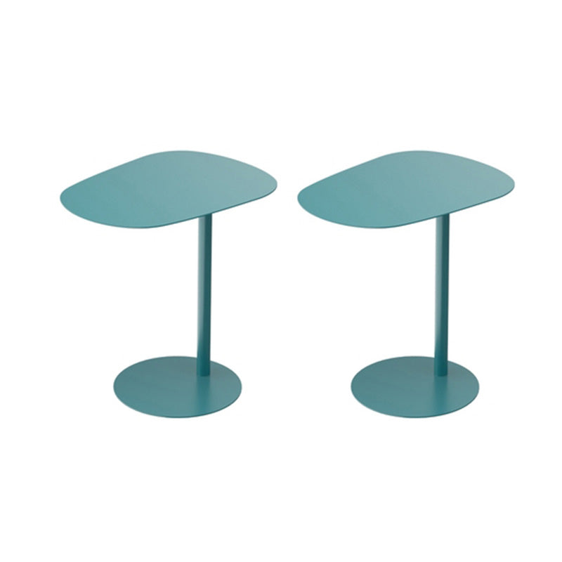 Mid-Century Metal Geometric End Table Pedestal Side Table for Living Room