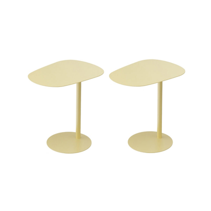 Mid-Century Metal Geometric End Table Pedestal Side Table for Living Room