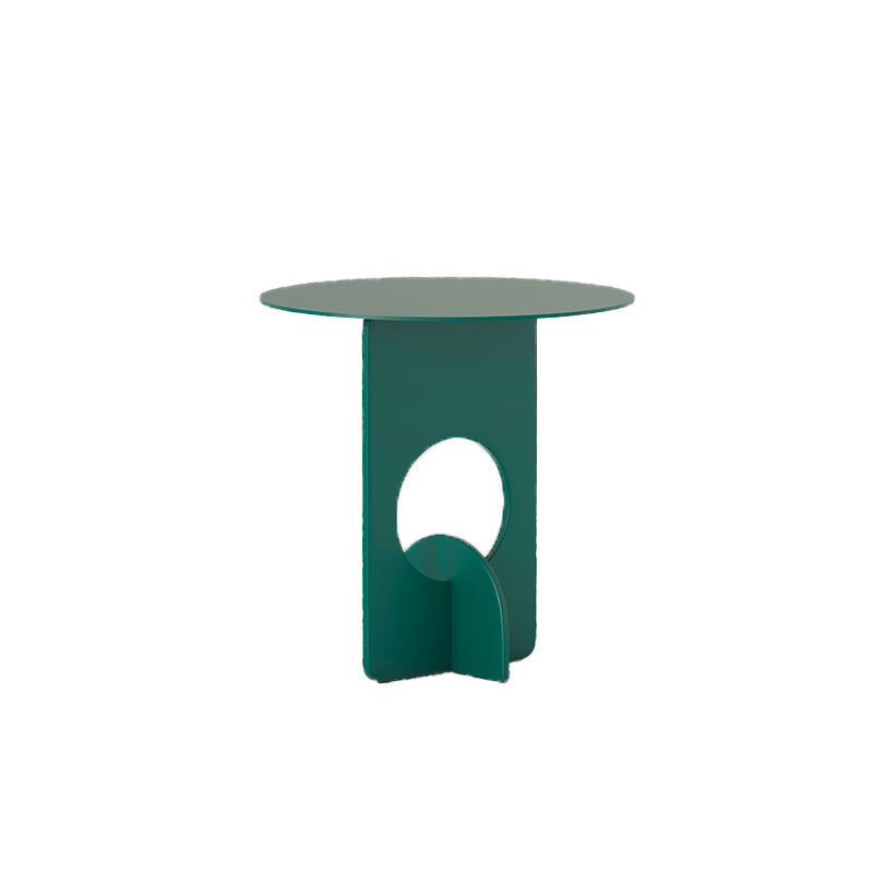 Mid-Century Round Side End Table Metal Abstract End Table for Living Room Dark Green 1 Clearhalo 'Coffee & Accent Tables' 'End & Side Tables' 'end_side_tables' 'furn' 'furn_end_side_tables' 'Furniture' 'Living Room Furniture' 5437625