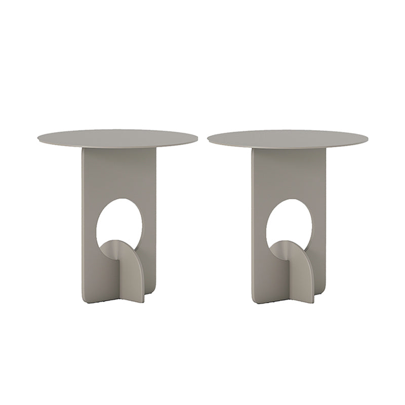 Mid-Century Round Side End Table Metal Abstract End Table for Living Room Beige 2 Clearhalo 'Coffee & Accent Tables' 'End & Side Tables' 'end_side_tables' 'furn' 'furn_end_side_tables' 'Furniture' 'Living Room Furniture' 5437633