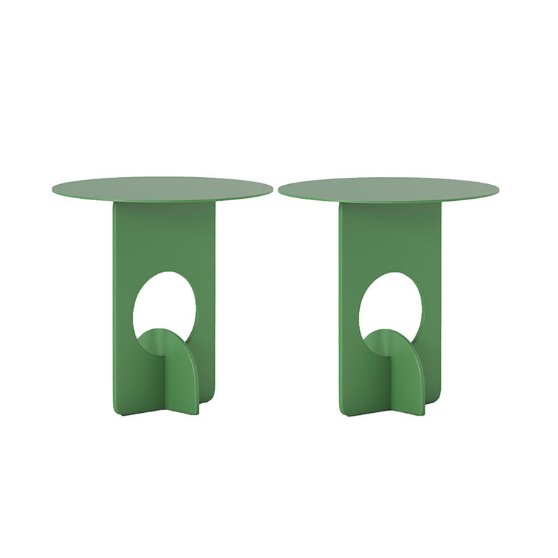 Mid-Century Round Side End Table Metal Abstract End Table for Living Room Light Green 2 Clearhalo 'Coffee & Accent Tables' 'End & Side Tables' 'end_side_tables' 'furn' 'furn_end_side_tables' 'Furniture' 'Living Room Furniture' 5437650
